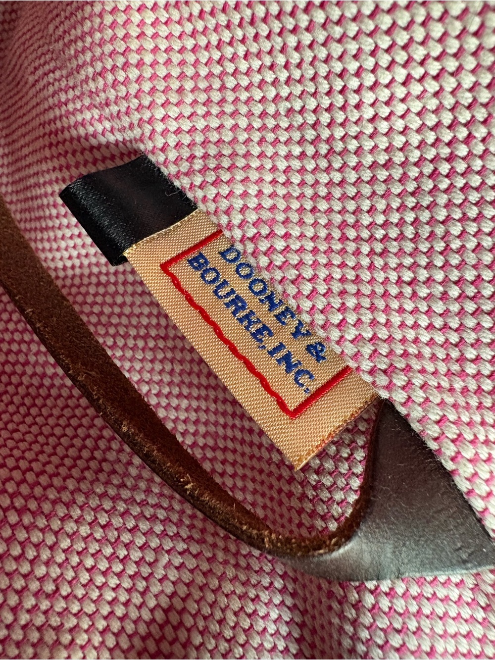 Vintage Dooney & Bourke Monogram Canvas Bucket Tote Bag Tan Brown 1975 Plate - Picture 11 of 12